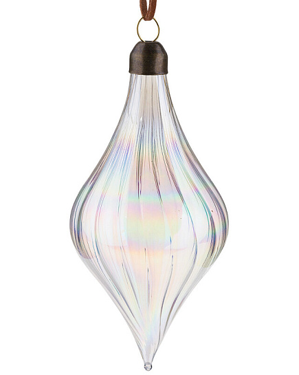 Елочная игрушка "Капля" (стекло), 6xH15,5 см Прозрачный с доставкой по Астане