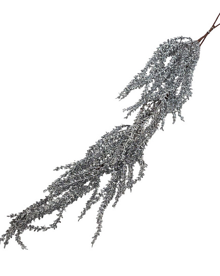 Ветка искусственная "Амарант" (пластик), H96 см, с глиттером Серебряный с доставкой по Астане